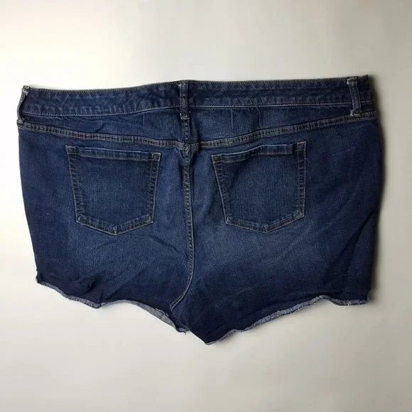 Torrid Womens Denim Shorts Cut Off Distressed US Flag Patch Pockets Size 24 - Picture 7 of 9